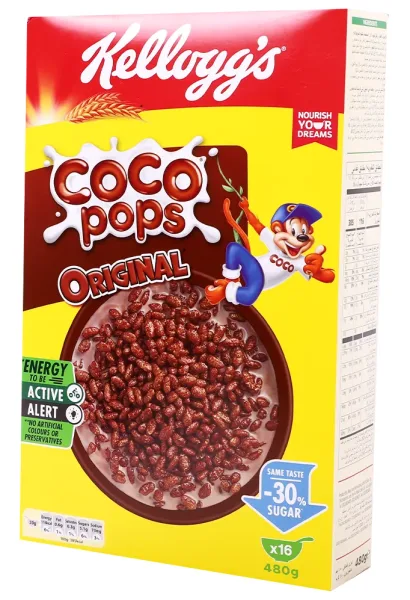 [كيلوقز حبوب كوكو بوبس 480جم][KELLOGGS CERESLS COCO POPS 480GM]